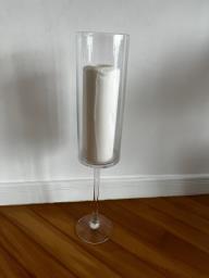 2 x tall glass candle holders image 1